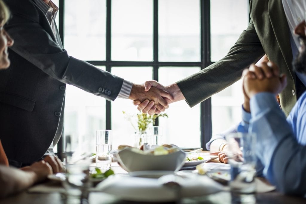 Business people having lunch